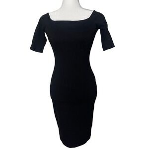 Lulus Elevated Black Bodycon Midi Dress Size Small